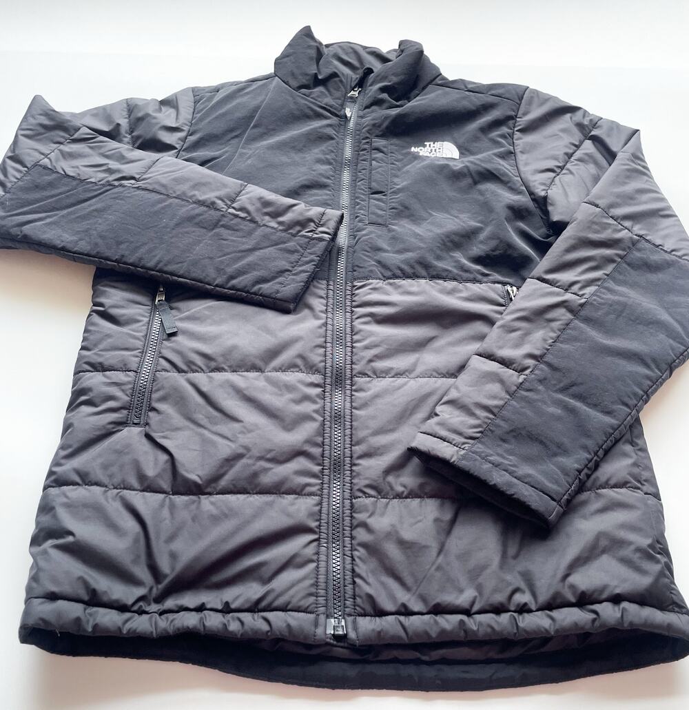 Youth Charcoal and Black The North Face Quilted Puffer Jacket Size YXL 18/20
